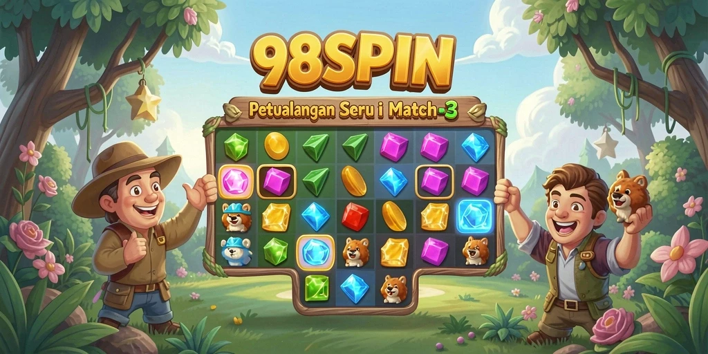 Tampilan gameplay seru di dunia Match-3 98SPIN.