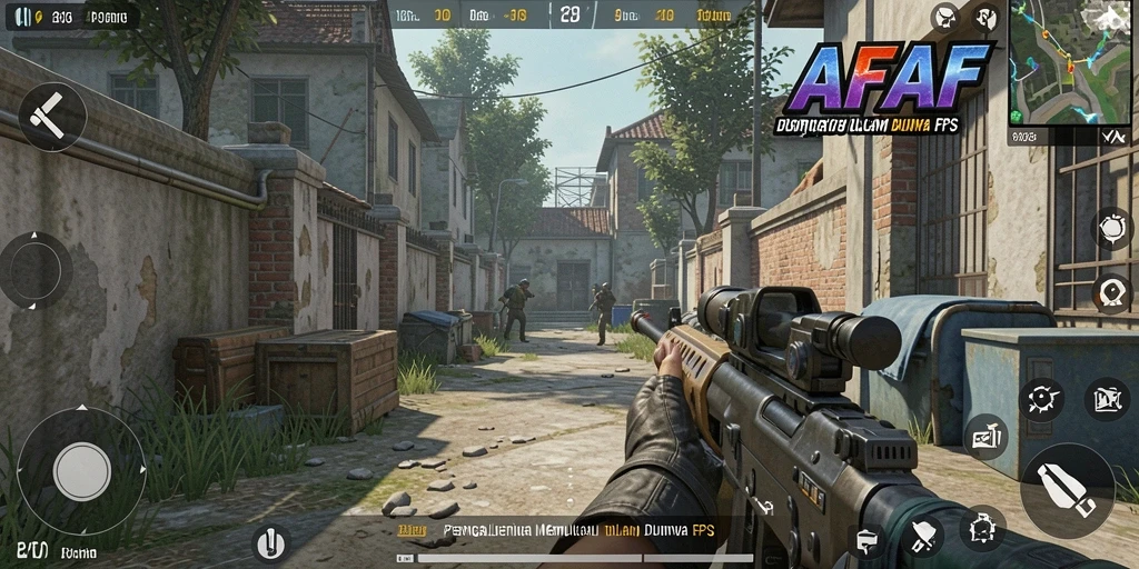 Screenshot AFAF menampilkan aksi intens di medan perang FPS.