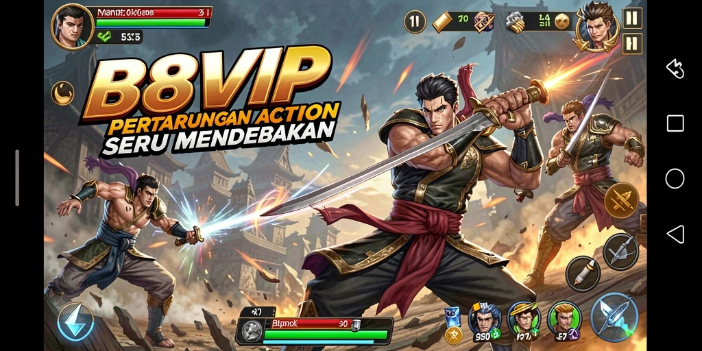 Tampilan seru saat bertarung di B8VIP dengan karakter unik.