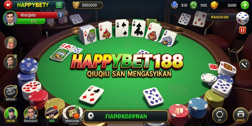 Tampilan gameplay menarik dari permainan QiuQiu HAPPYBET188.
