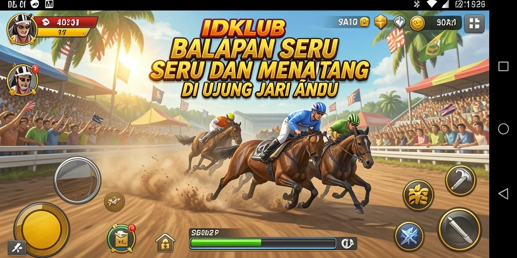 Tampilan gameplay balapan yang mendebarkan di IDKLUB.