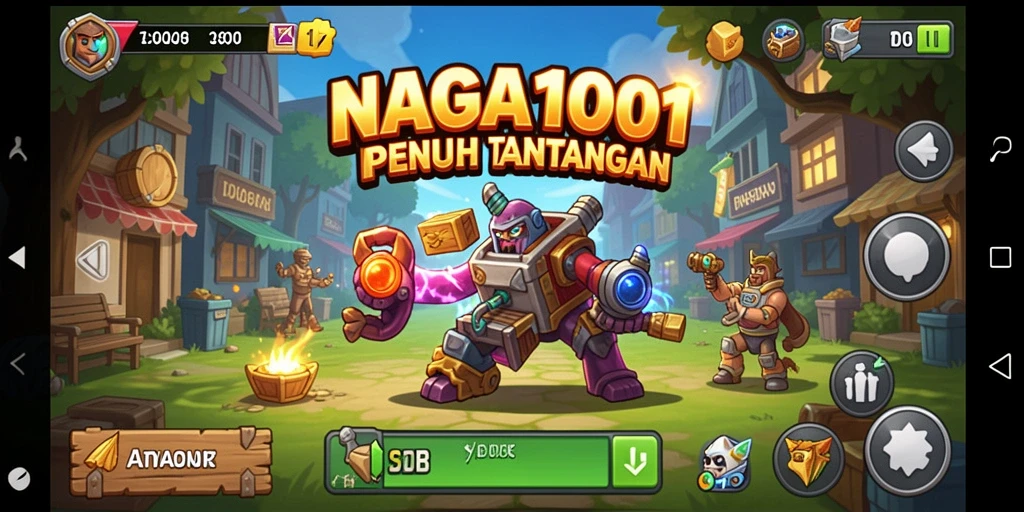 Tampilan gameplay NAGA1001 dengan karakter yang menarik dalam mode Idle.