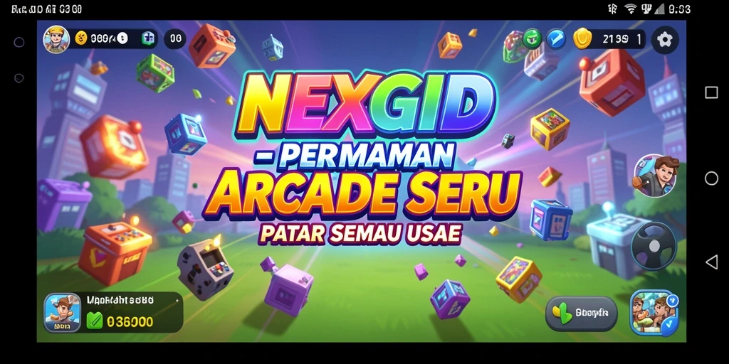 Tampilan gameplay NEXGID yang penuh aksi dan tantangan Arcade.