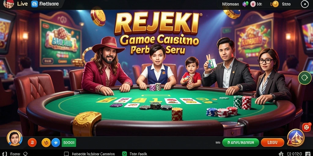 Gameplay seru dan interaktif dengan dealer langsung di REJEKI.