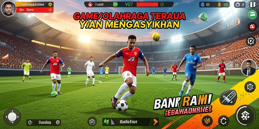 Tampilan gameplay V07 yang menarik dan penuh aksi olahraga.