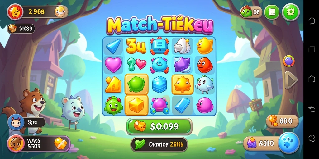 Tangkapan layar gameplay WAK89 menunjukkan aksi seru dalam mencocokkan elemen.